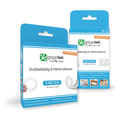 GrippTek® MultiFix Tape + Pads Kleefbundel - GrippTek