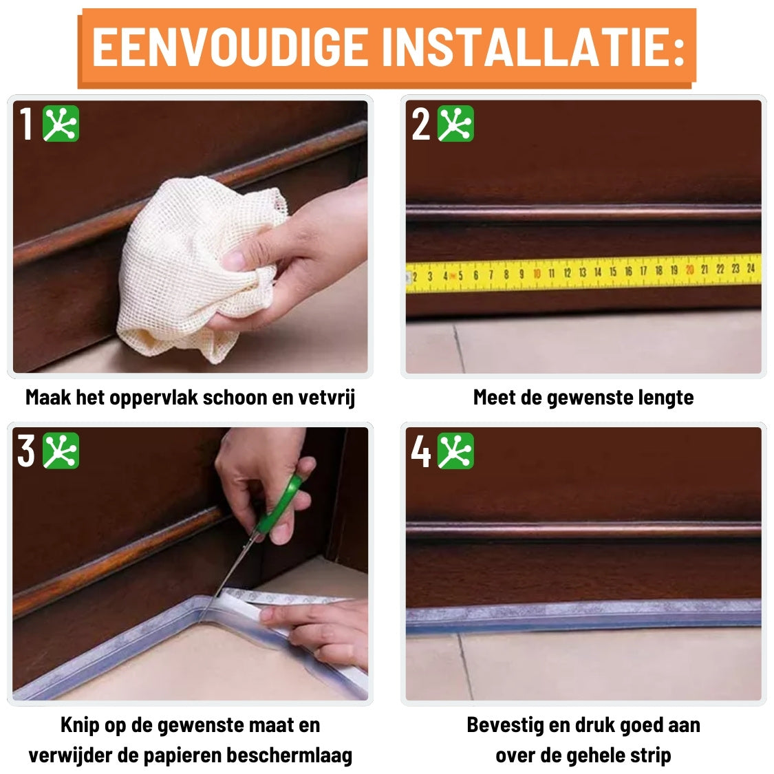 GrippTek® Anti-Tocht Tape Clear - Voor Deuren & Kieren - GrippTek