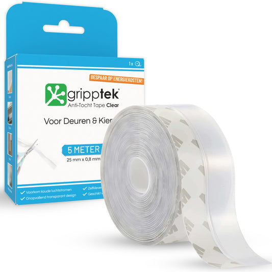 GrippTek® Anti-Tocht Tape Clear | Voor Deuren & Kieren - GrippTek