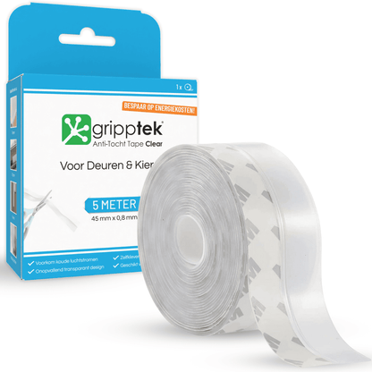 GrippTek® Anti-Tocht Tape Clear - Voor Deuren & Kieren - GrippTek