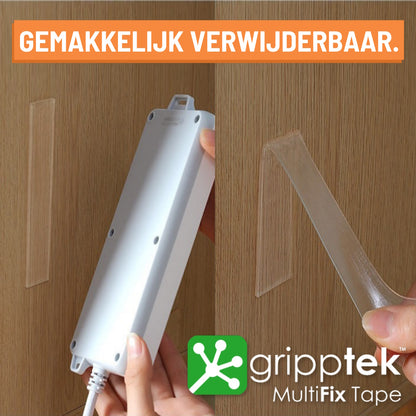 GrippTek® MultiFix Tape Original 2.0 - Dubbelzijdig & Herbruikbaar - Gemakkelijk verwijderbaar